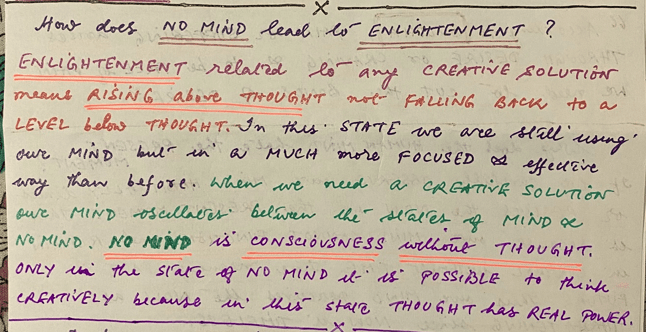 Importance of the state of no mind