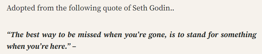 Leave behind a legacy