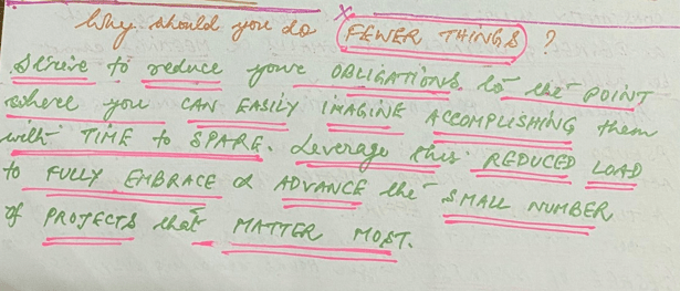 Do Fewer Things