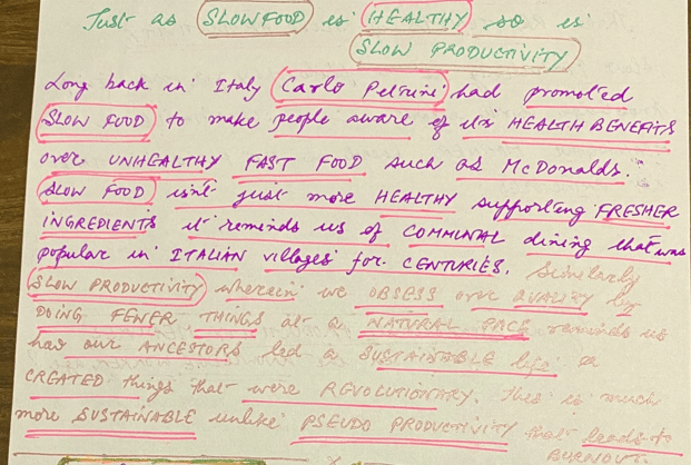 Slow Food Slow Productivity