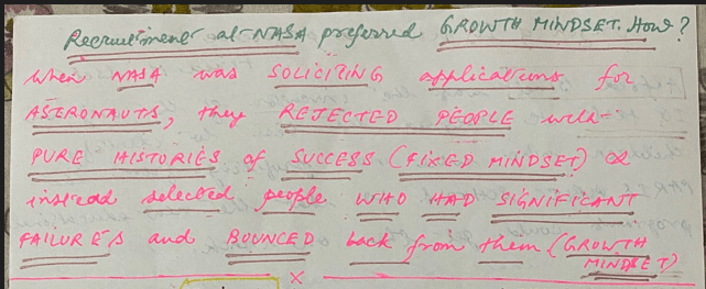 NASA prefers Growth mindset