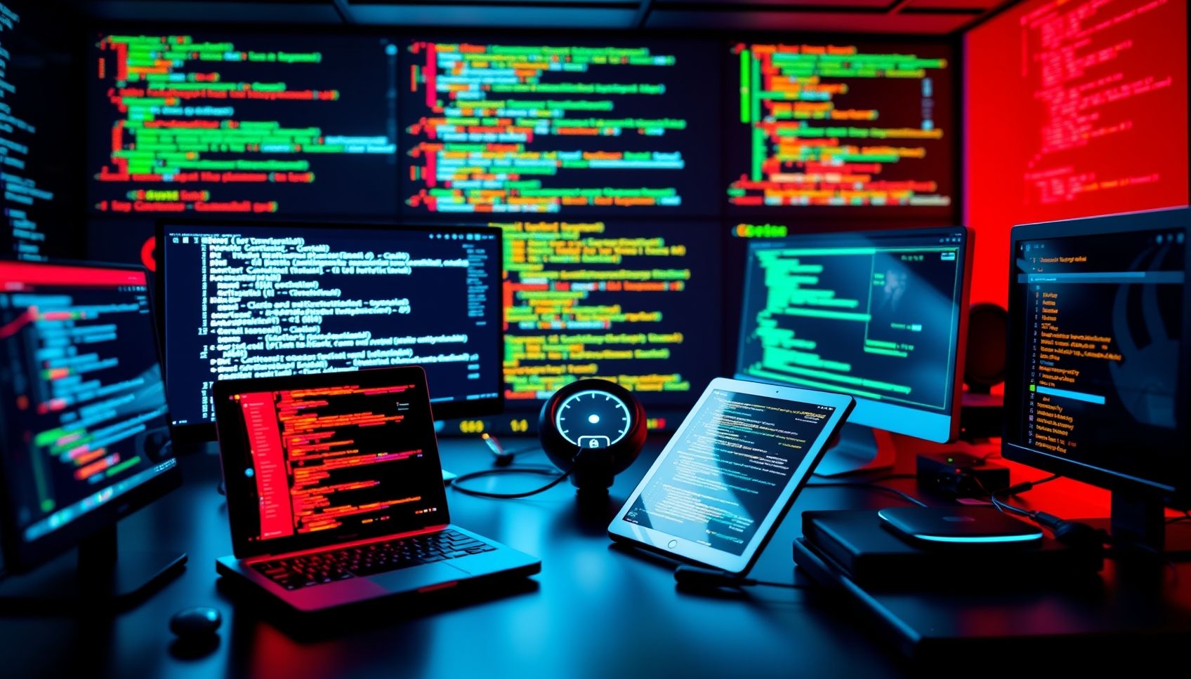 {"prompt":"A highly polished YouTube thumbnail showcasing programming and software development themes, rendered with cinematic lighting that highlights vibrant, saturated colors. The composition features dynamic coding screens with glowing syntax, sleek digital interfaces, and modern tech gadgets arranged in an engaging and visually striking layout. The design is bold and trendy, employing sharp contrasts and depth of field effects to captivate viewers, all presented without any text for a clean, professional look.nnUltra-professional YouTube thumbnail: Programming & Software Development. Cinematic quality, vibrant colors, eye-catching design, trending style, no text","originalPrompt":"Ultra-professional YouTube thumbnail: Programming & Software Development. Cinematic quality, vibrant colors, eye-catching design, trending style, no text","width":1693,"height":967,"seed":984794,"model":"flux","enhance":true,"nologo":true,"negative_prompt":"worst quality, blurry","nofeed":false,"safe":false,"quality":"medium","image":[],"transparent":false,"isMature":false,"isChild":false}