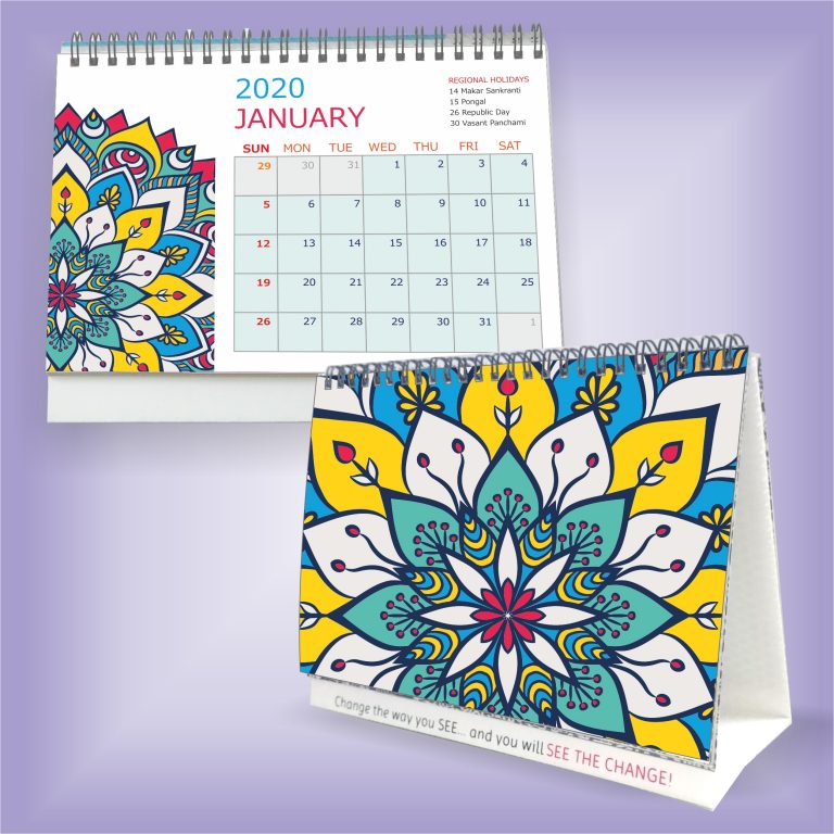 monthly calendar flipper tent type 12sheeter 2sided