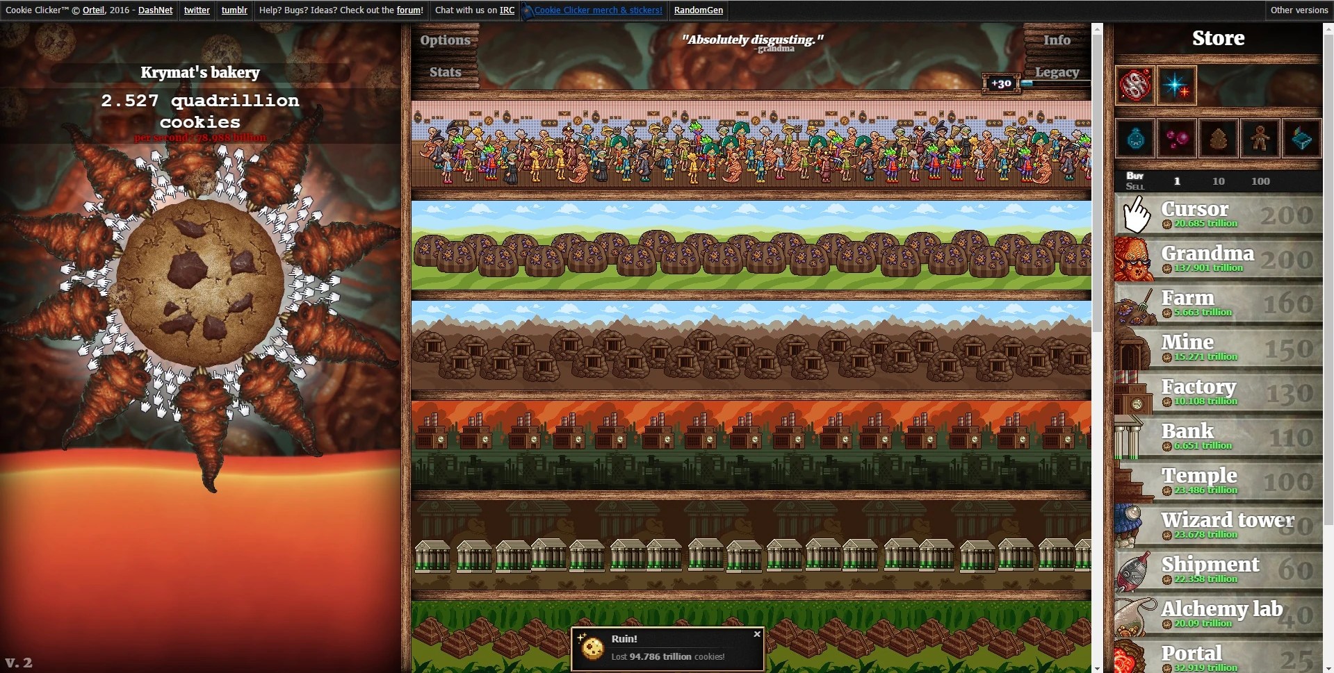 Cookie Clicker Heavenly Chips Upgrades : View Recipe Ingredients
