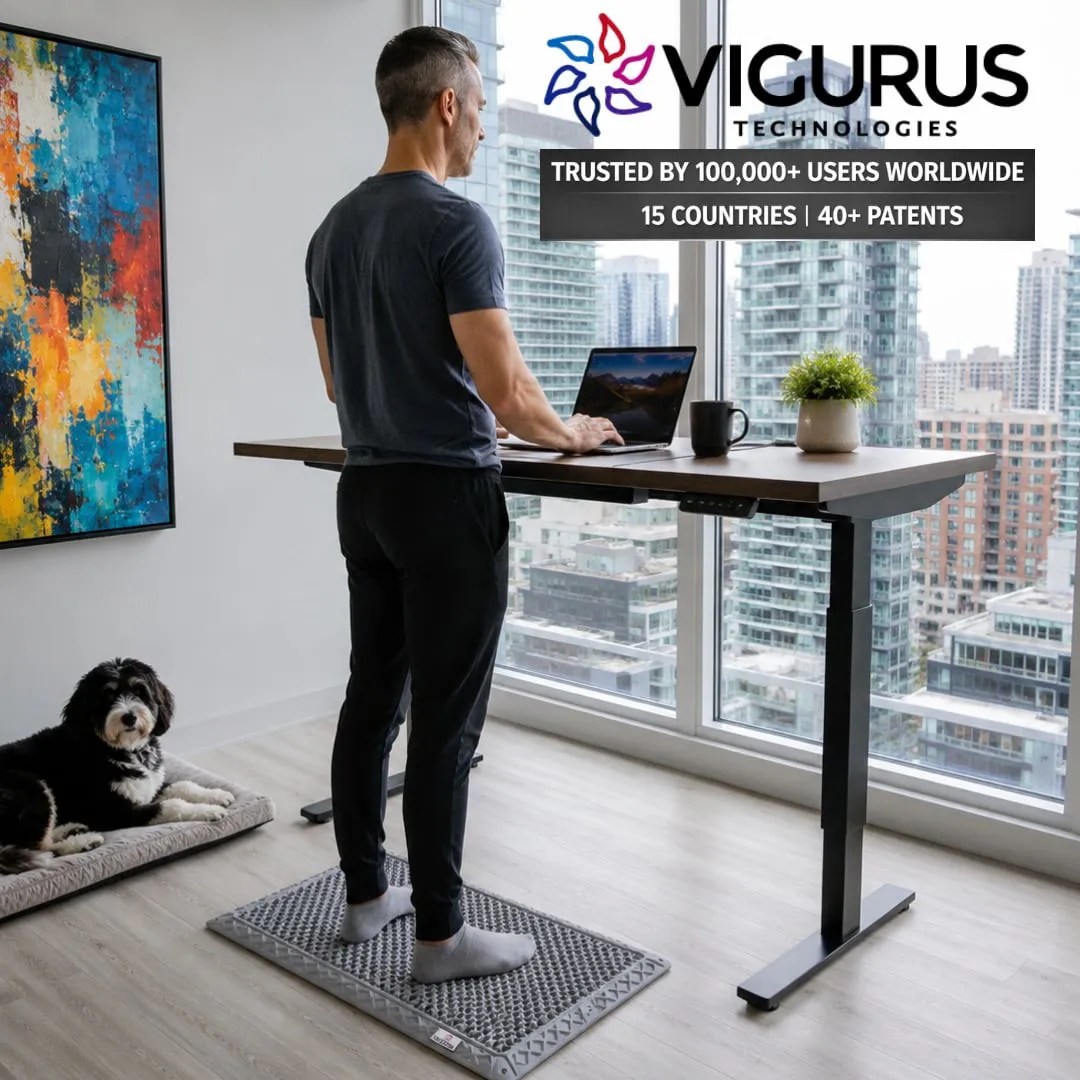 standing desk using sp1ke mat