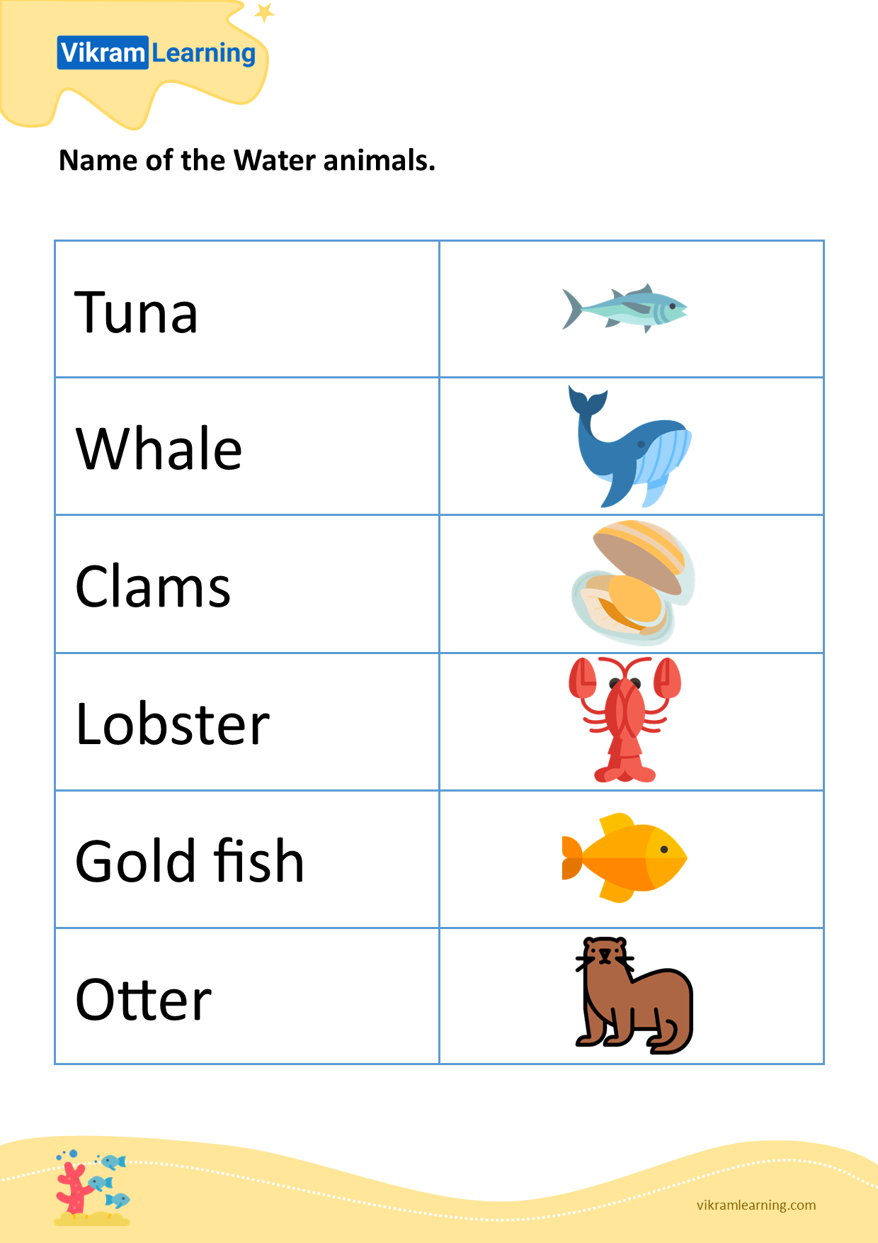 download animal name worksheets for free vikramlearningcom