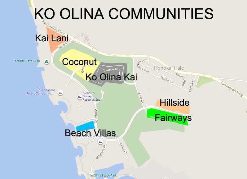 Map Villa Olina Location In Ko Olina Oahu Image 11 