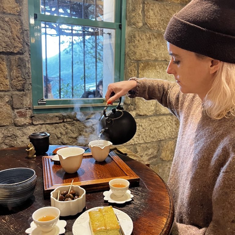 Tea in the Taiwanese mountain town of Jioufen