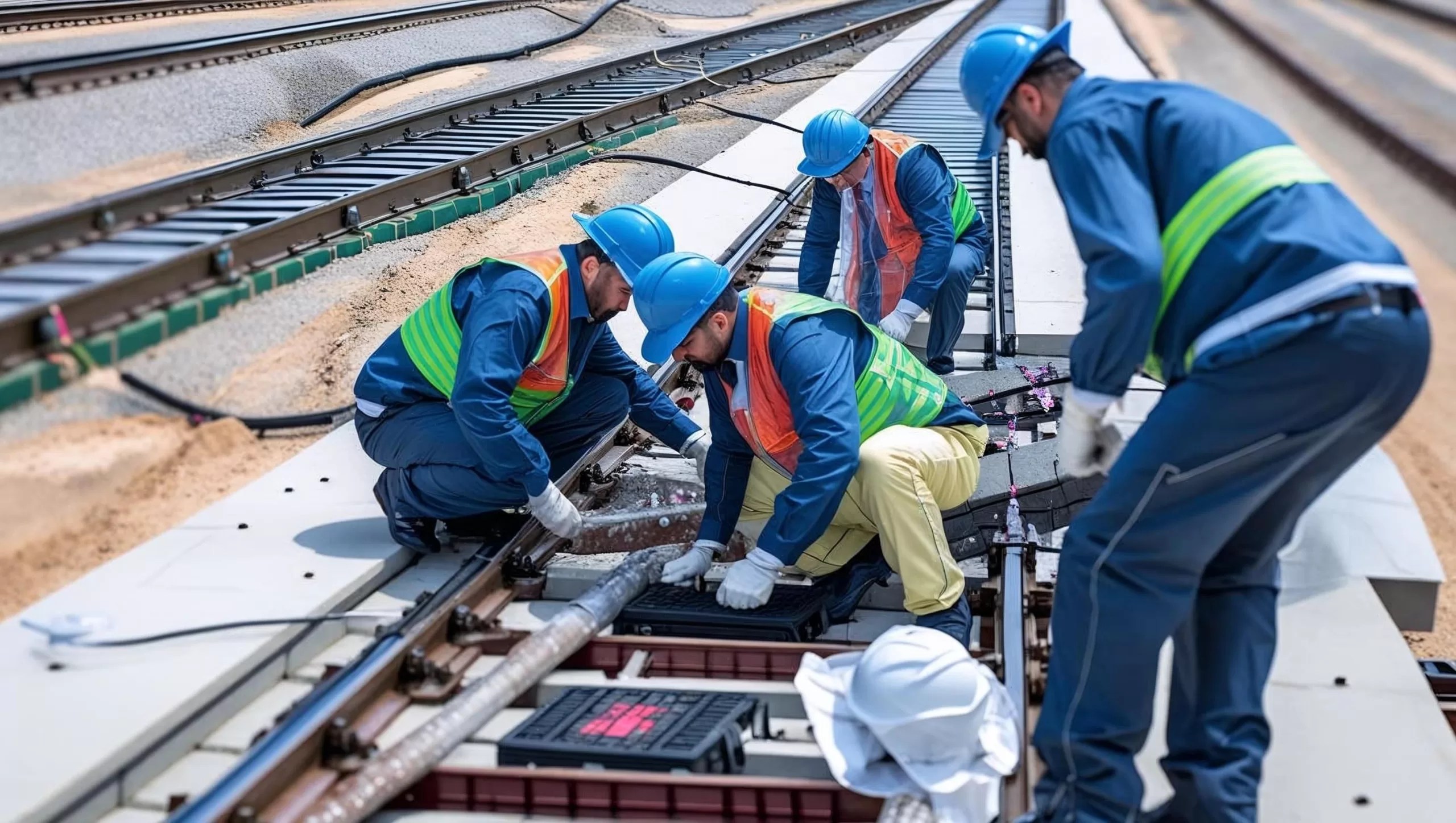 Maintenance work of track in progress