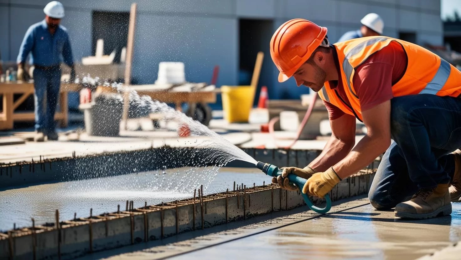Water concrete curing