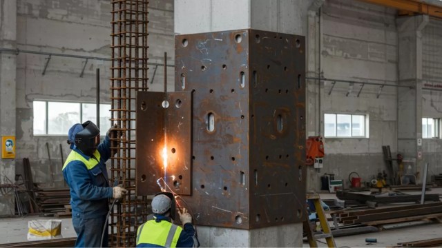 Steel jacketing of column