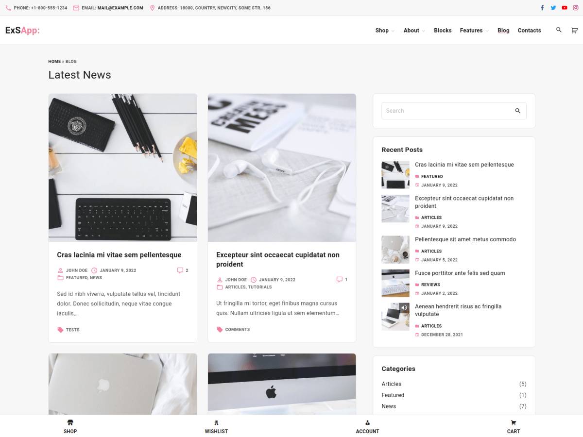 ExS App WordPress Theme
