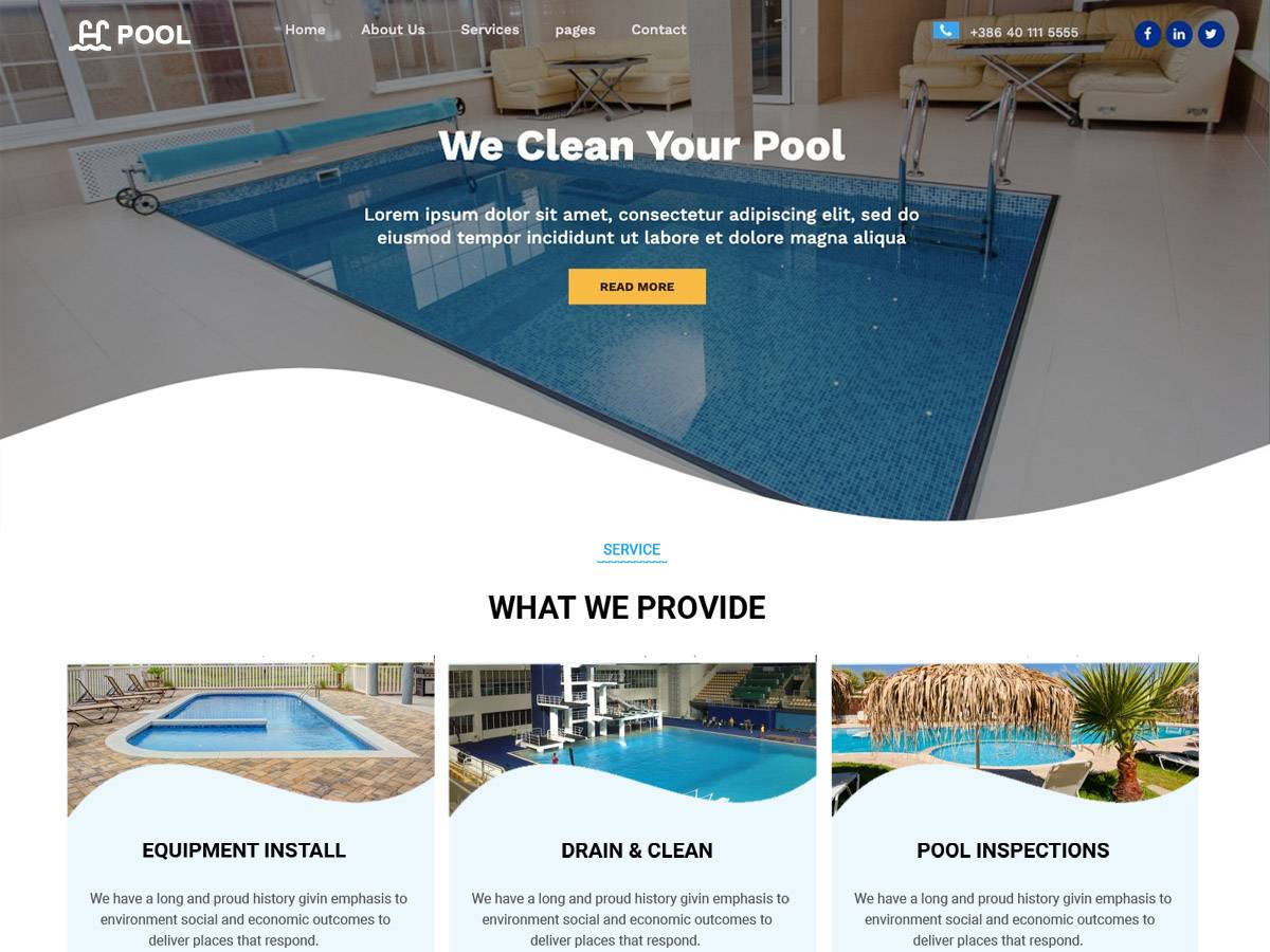 Pool Cleaning WordPress Theme
