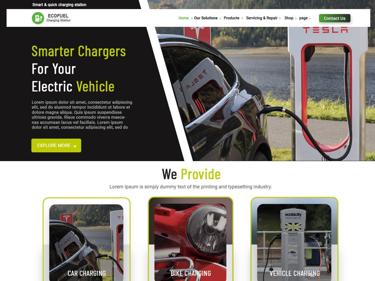 Charging Station WordPress Theme