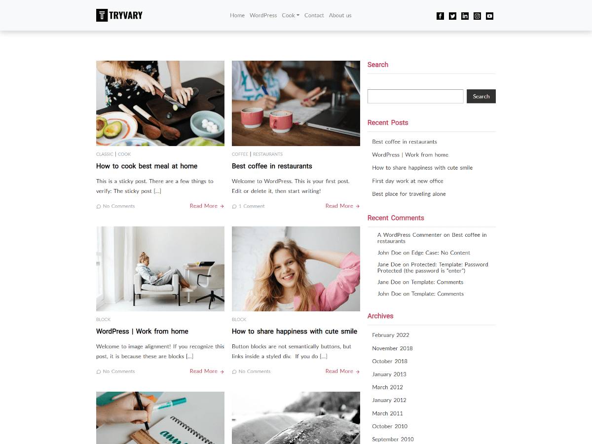 Cleora TryVary WordPress Theme