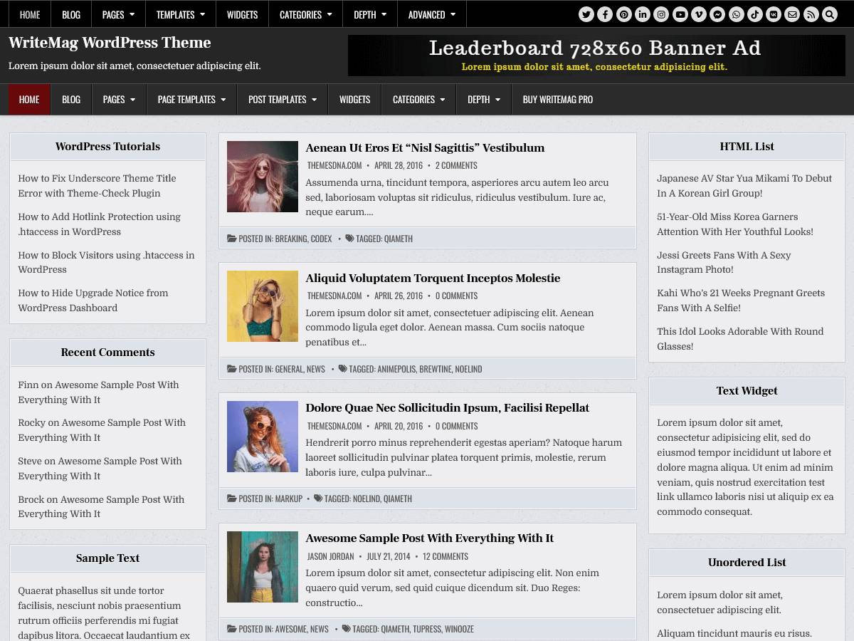 WriteMag WordPress Theme