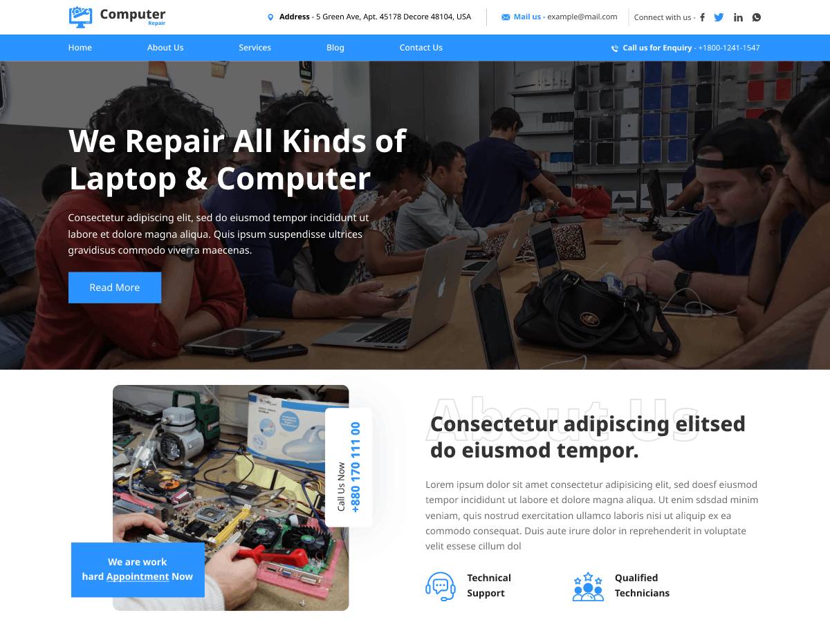 Computer Repair Services WordPress Theme