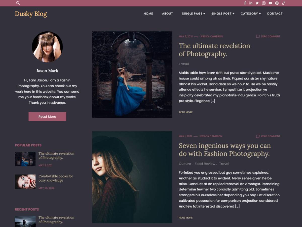 Dusky Blog WordPress Theme