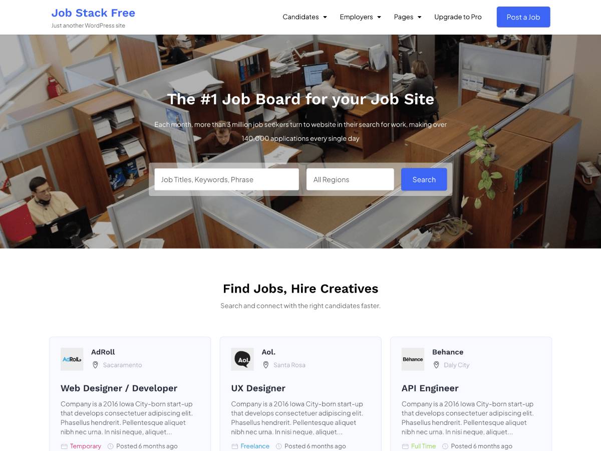 Job Stack WordPress Theme