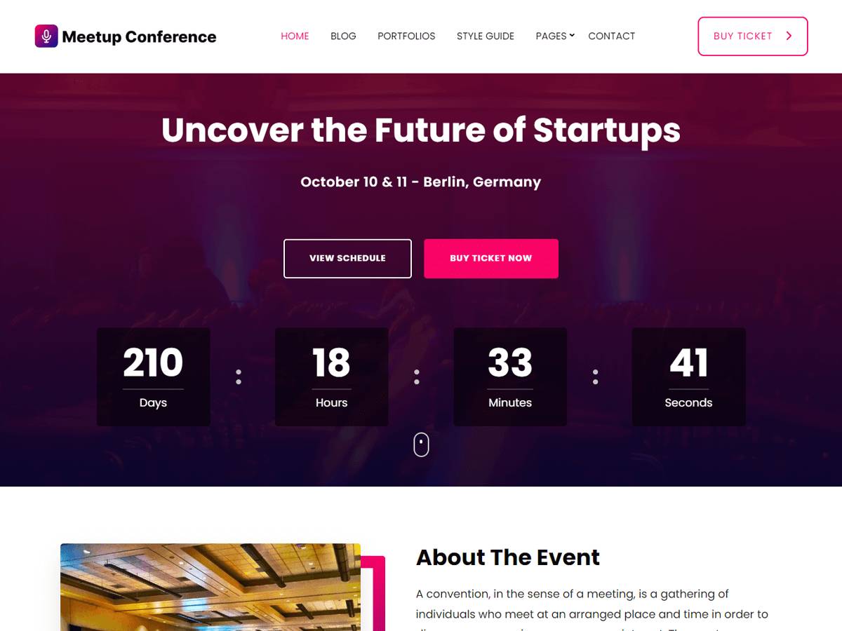 Meetup Conference WordPress Theme