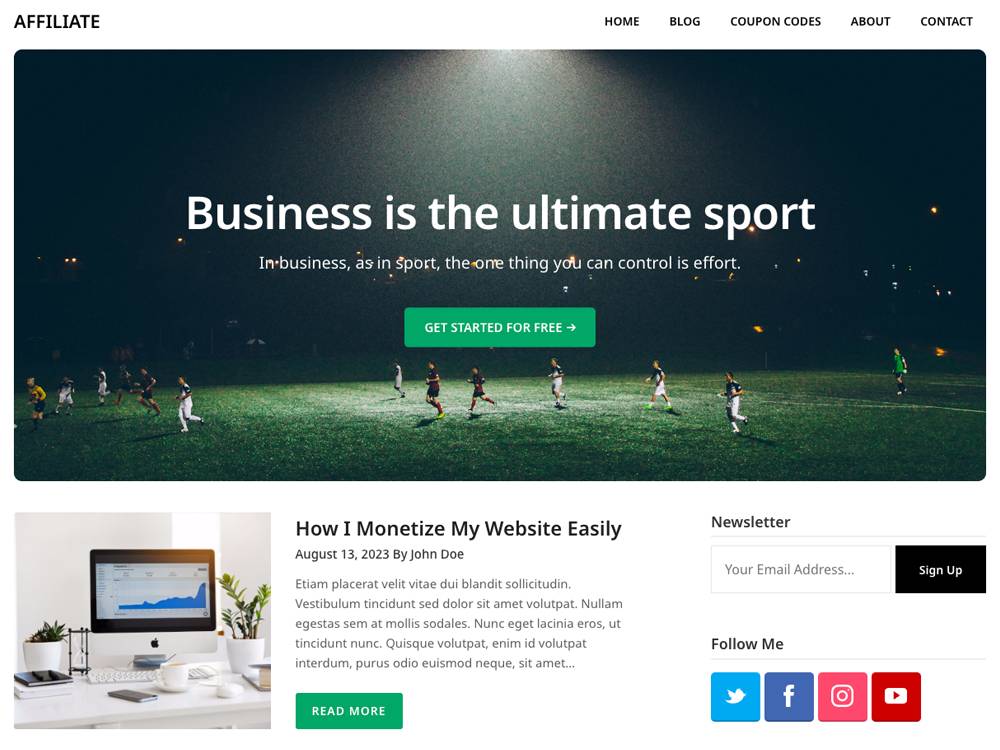 Affiliate Blogger WordPress Theme