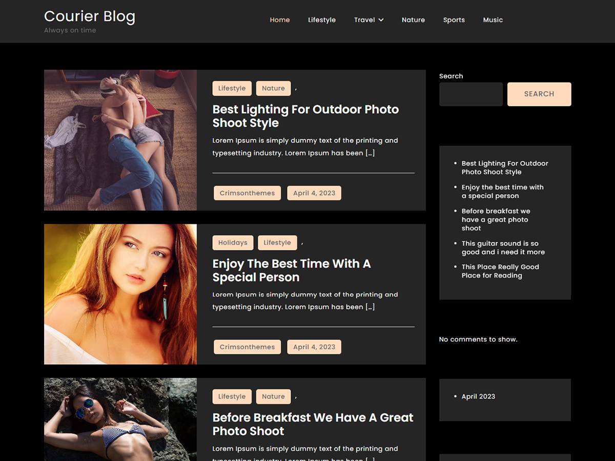 Courier Blog WordPress Theme