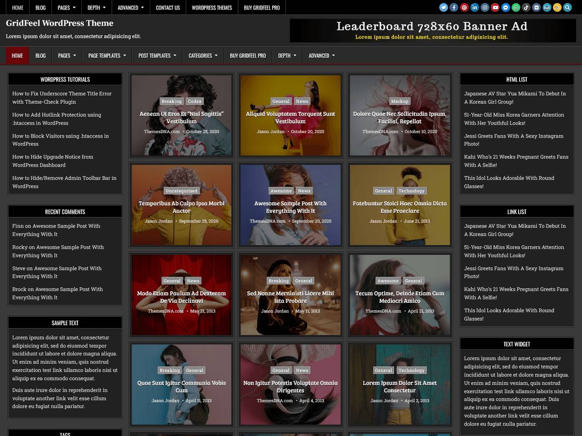 GridFeel WordPress Theme