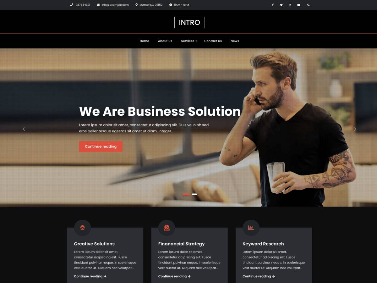 JetBlack Intro WordPress Theme