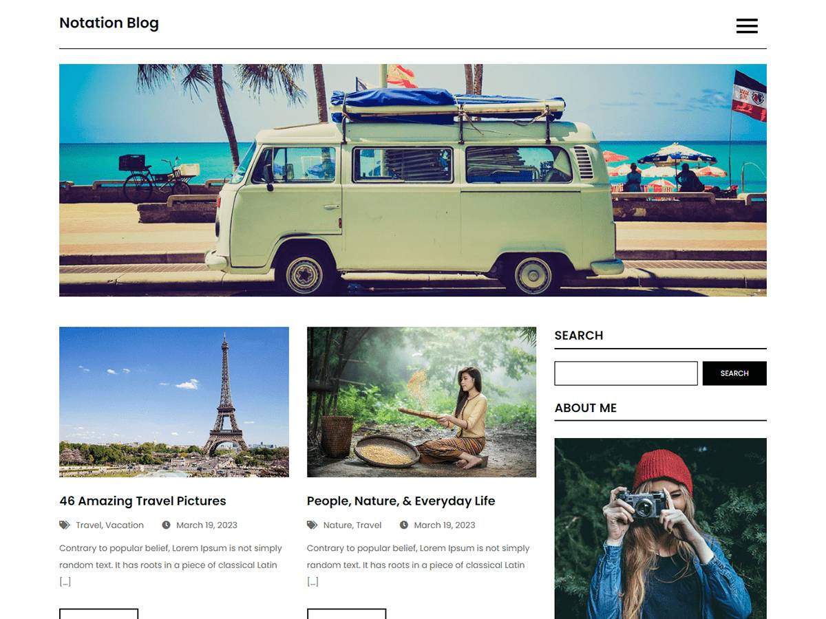 Notation Blog WordPress Theme