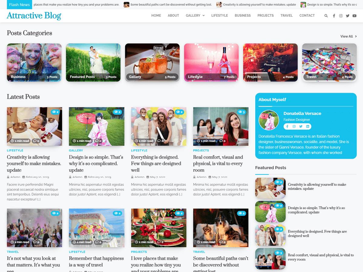 Attractive Blog WordPress Theme