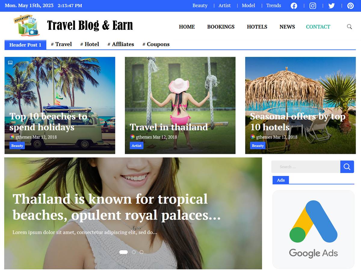 Blog and Earn WordPress Theme