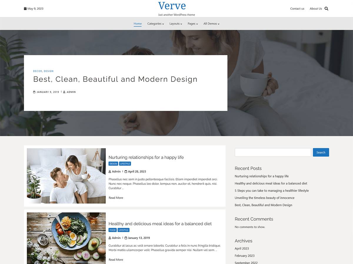 Verve Blog WordPress Theme