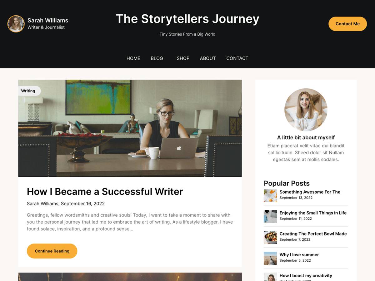 Classy Blogger WordPress Theme