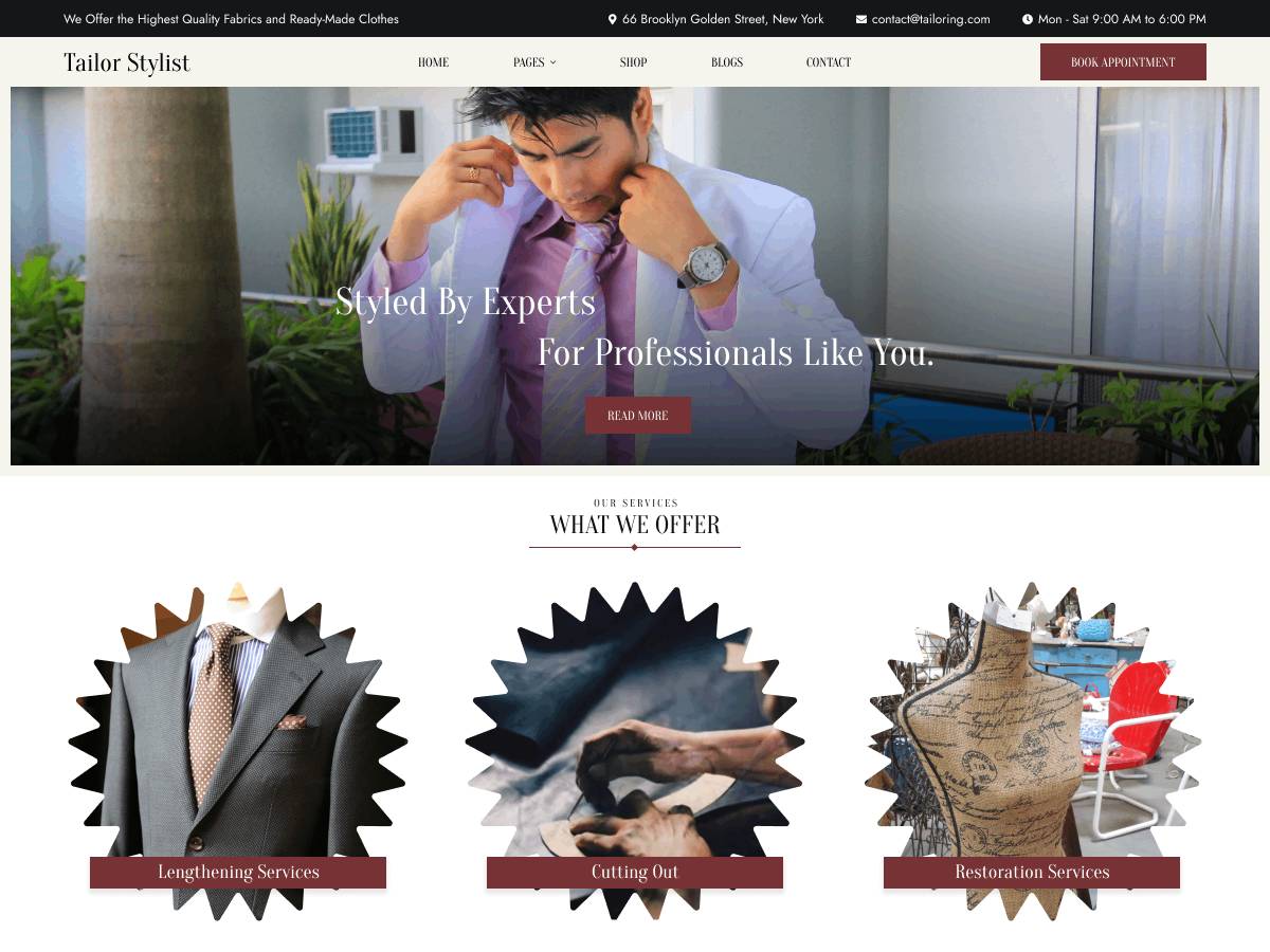 Tailor Stylist WordPress Theme