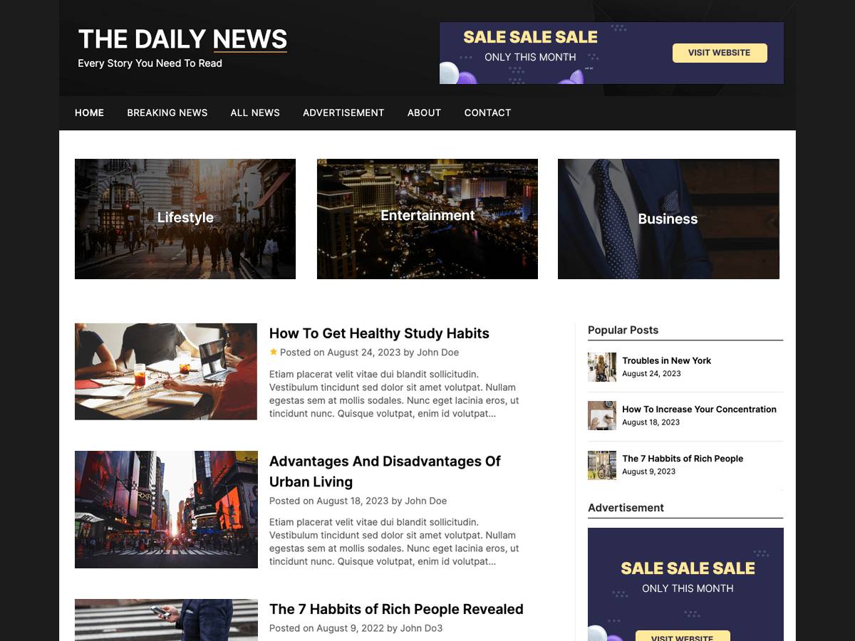 The Daily News WordPress Theme