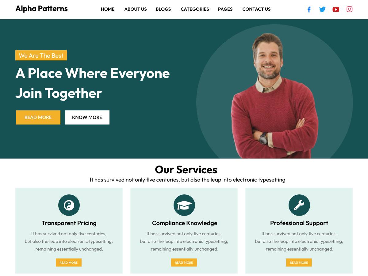 Alpha Patterns WordPress Theme