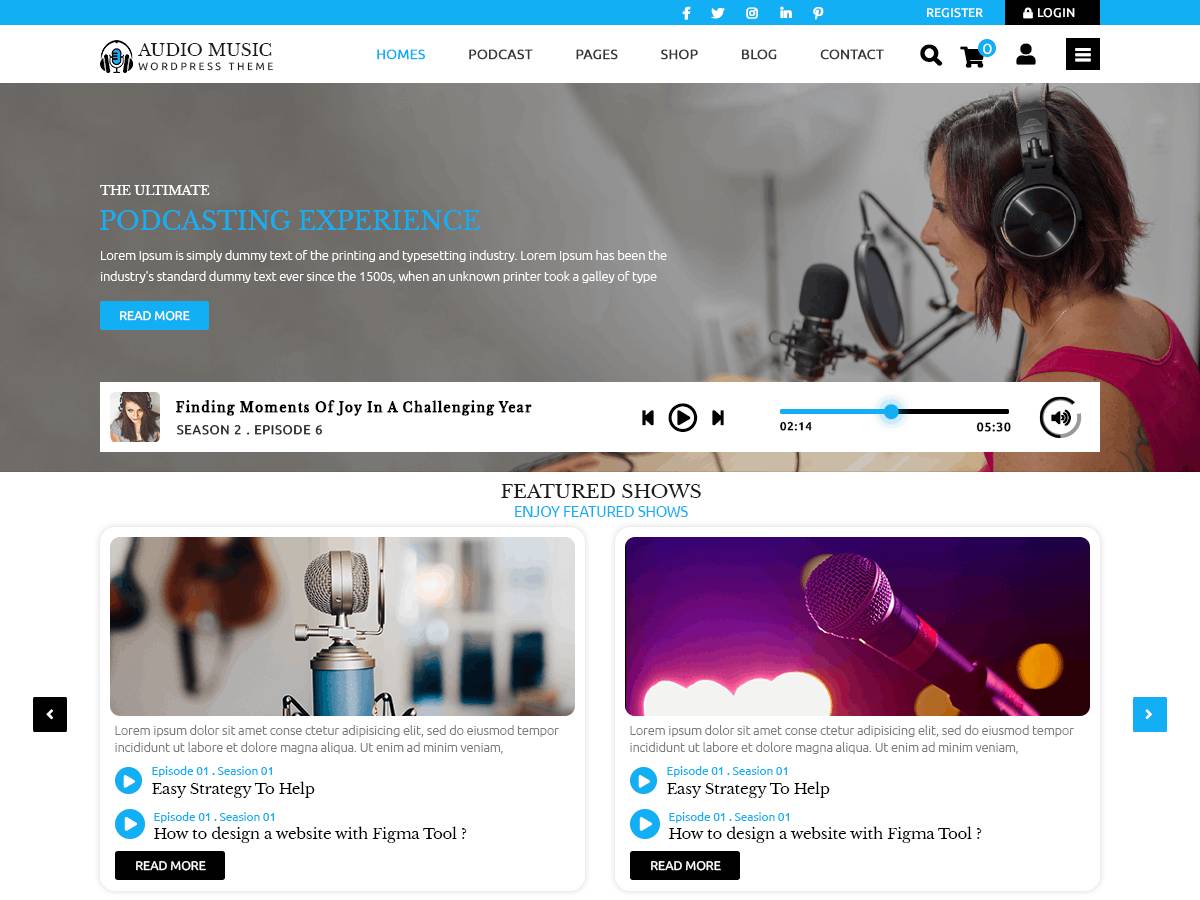 Audio Player WordPress Theme