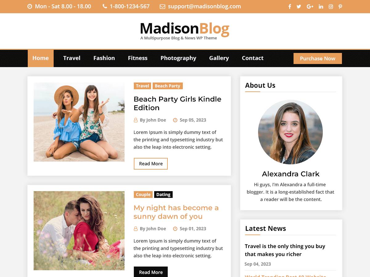 MadisonBlog WordPress Theme