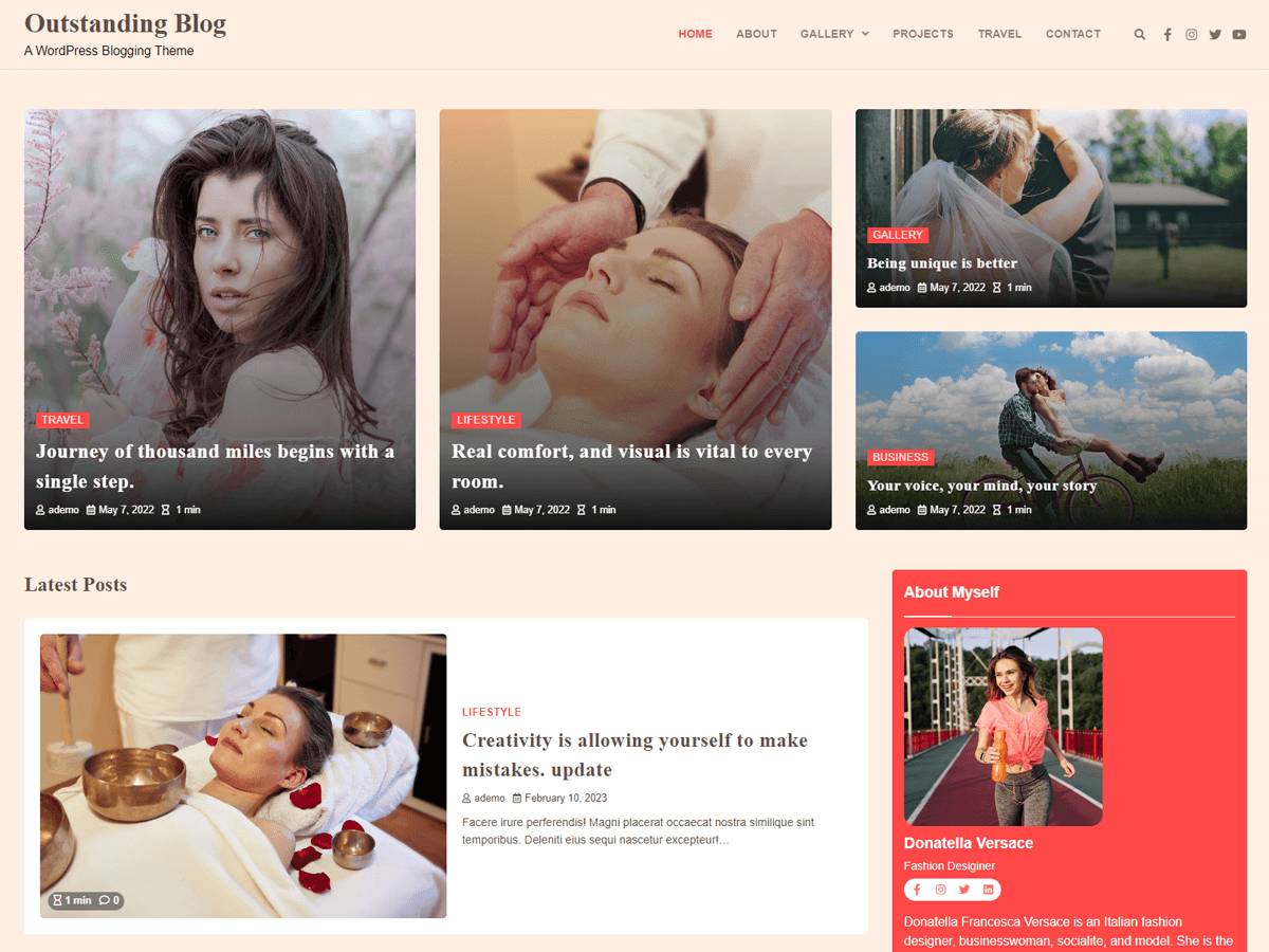 Outstanding Blog WordPress Theme