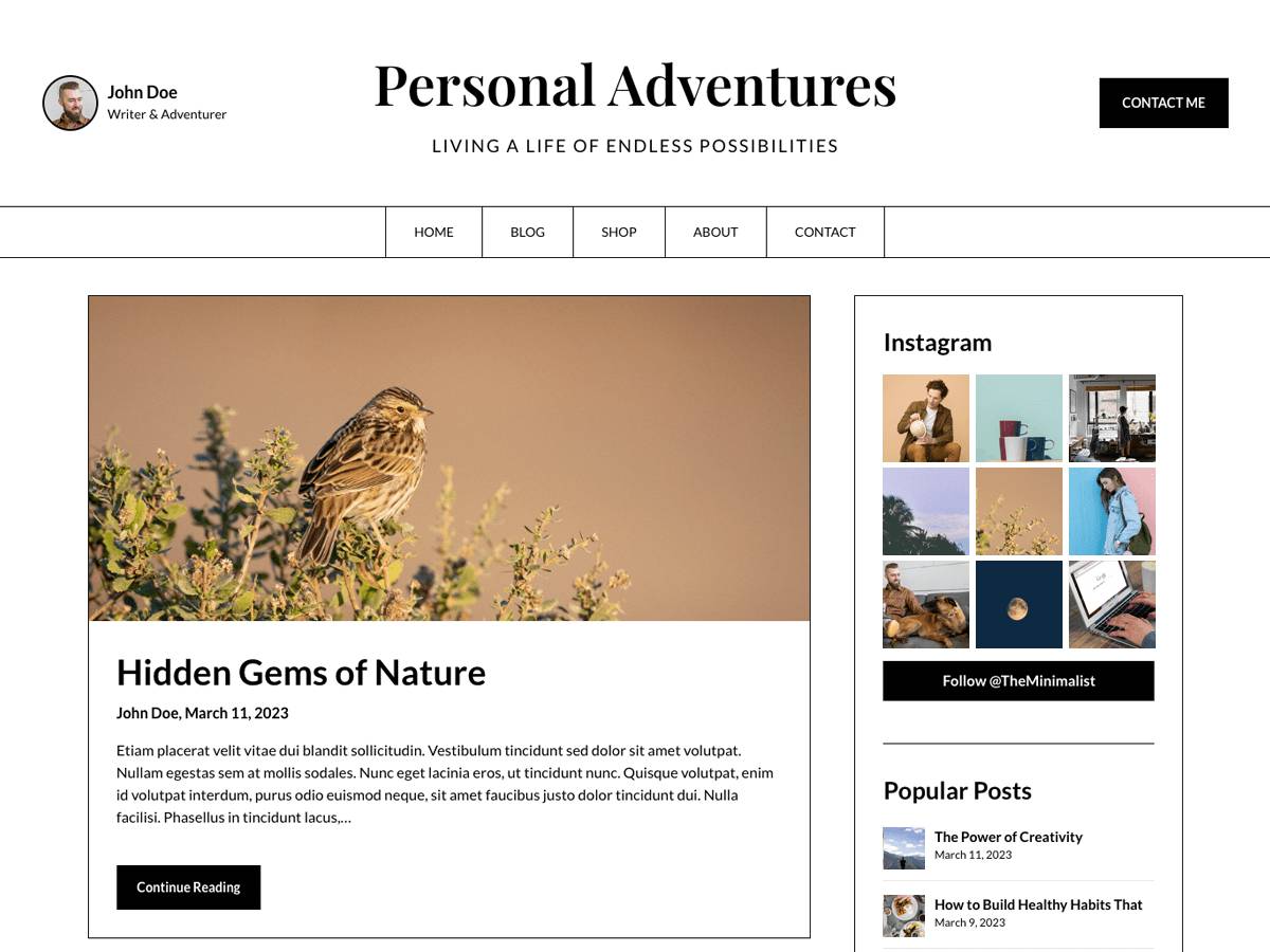The Blog Journey WordPress Theme