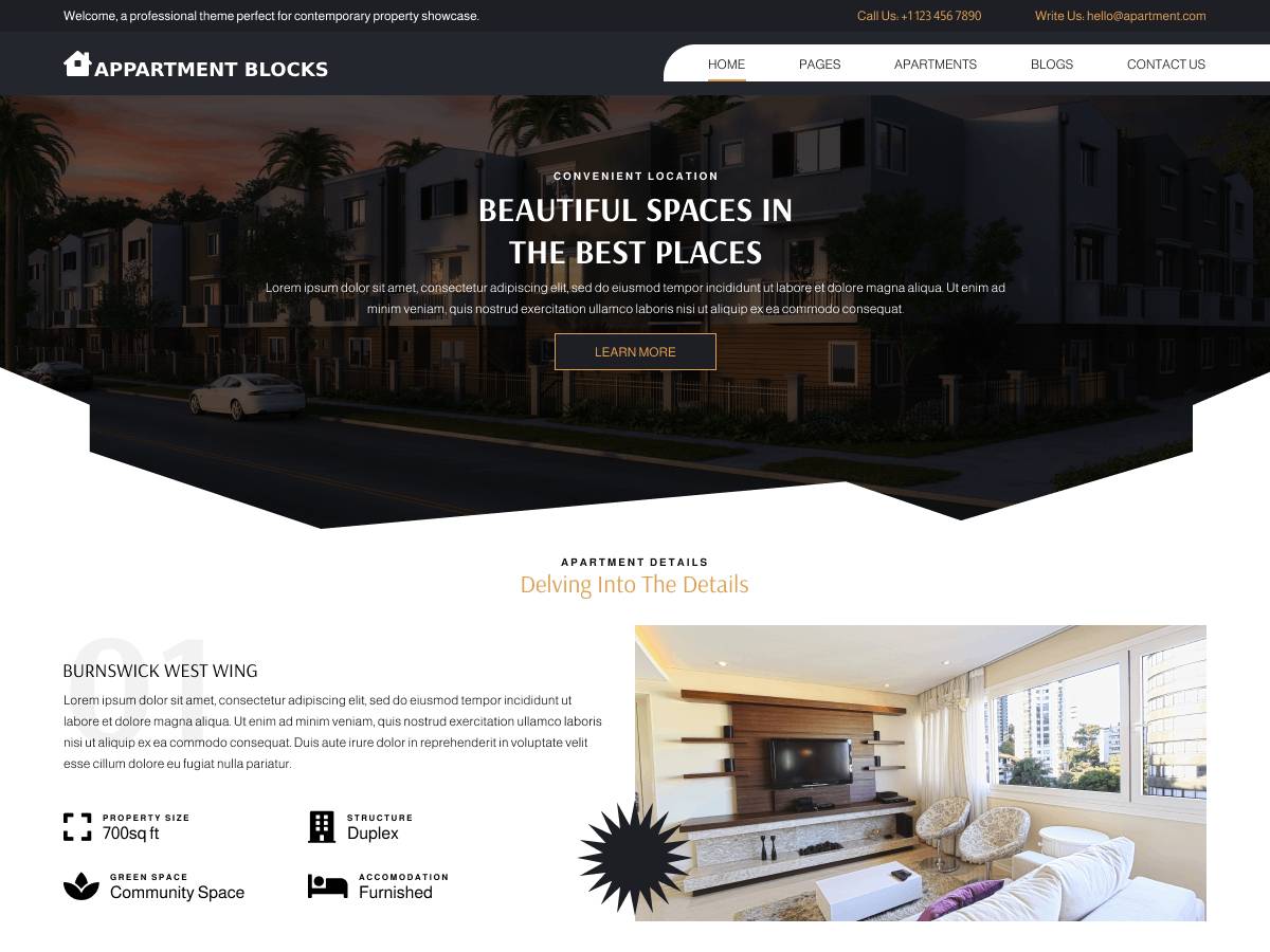 Apartment Blocks WordPress Theme