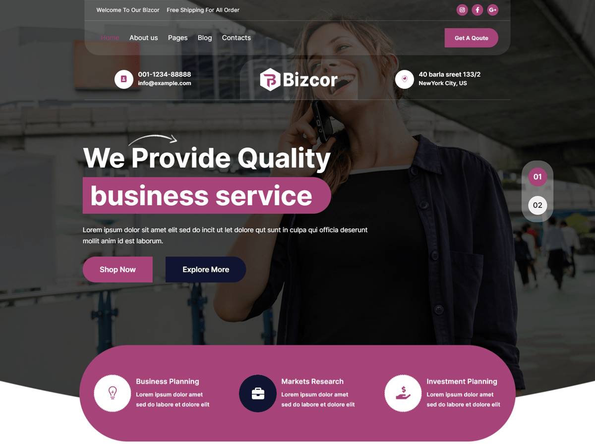 Bizcor WordPress Theme