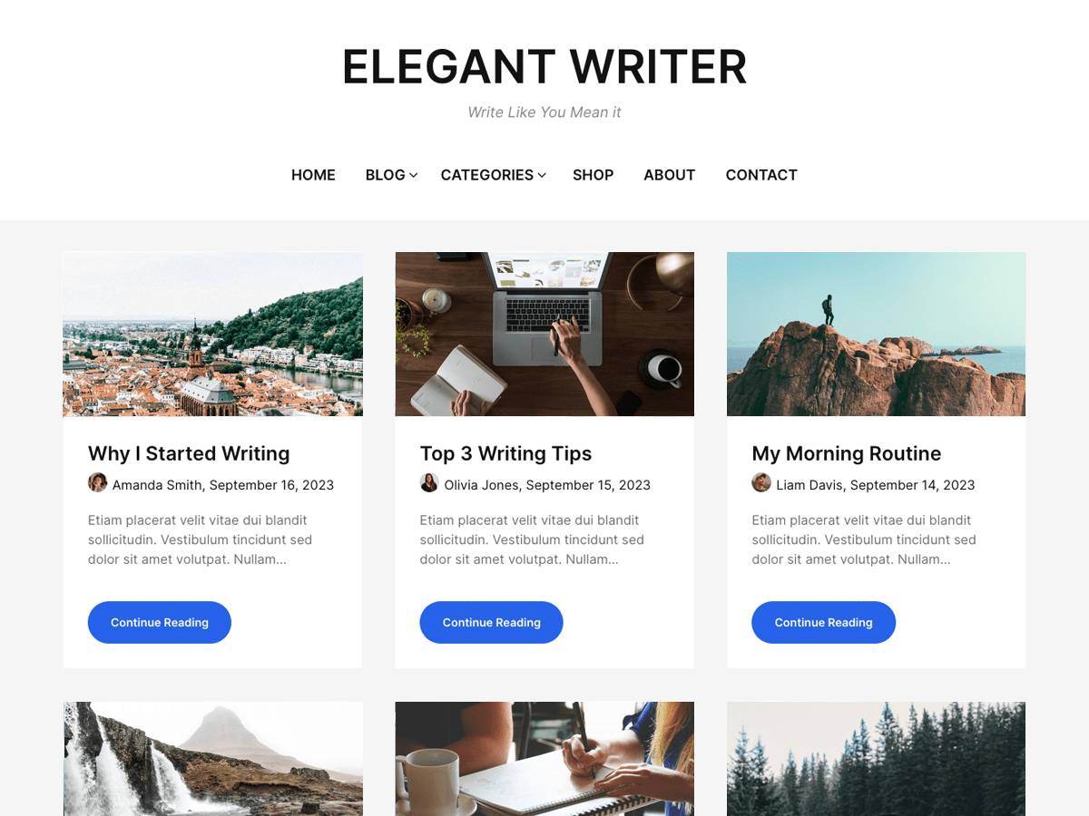 Elegant Writer WordPress Theme