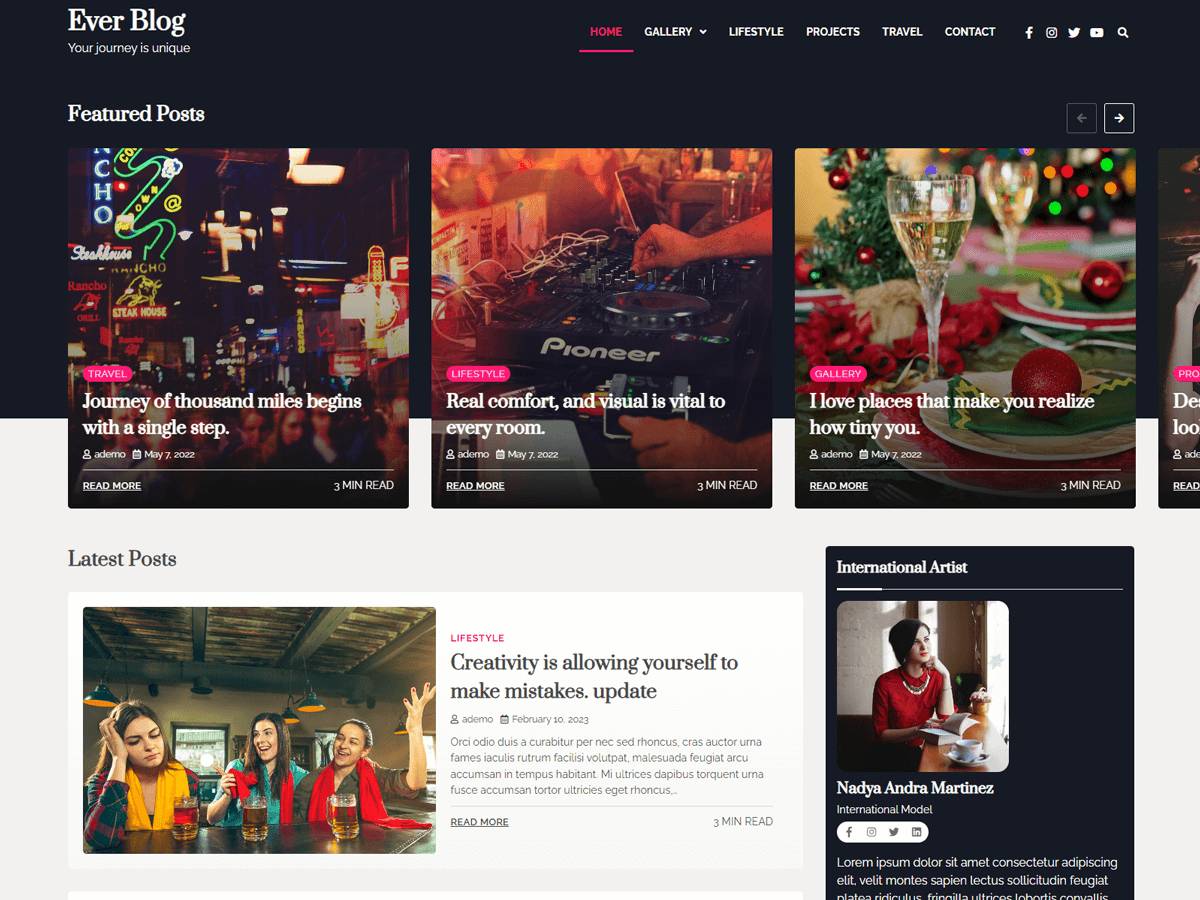 Ever Blog WordPress Theme
