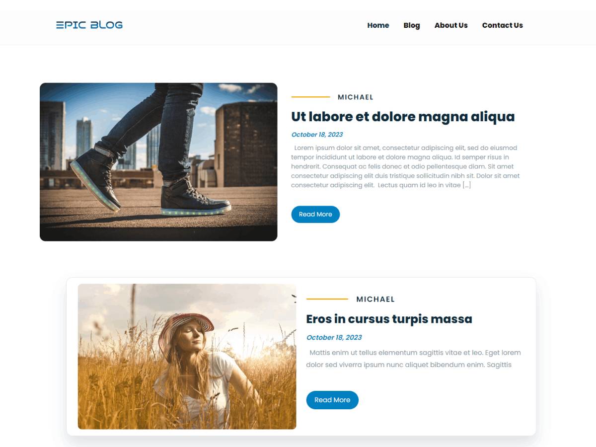 Epic Blog WordPress Theme