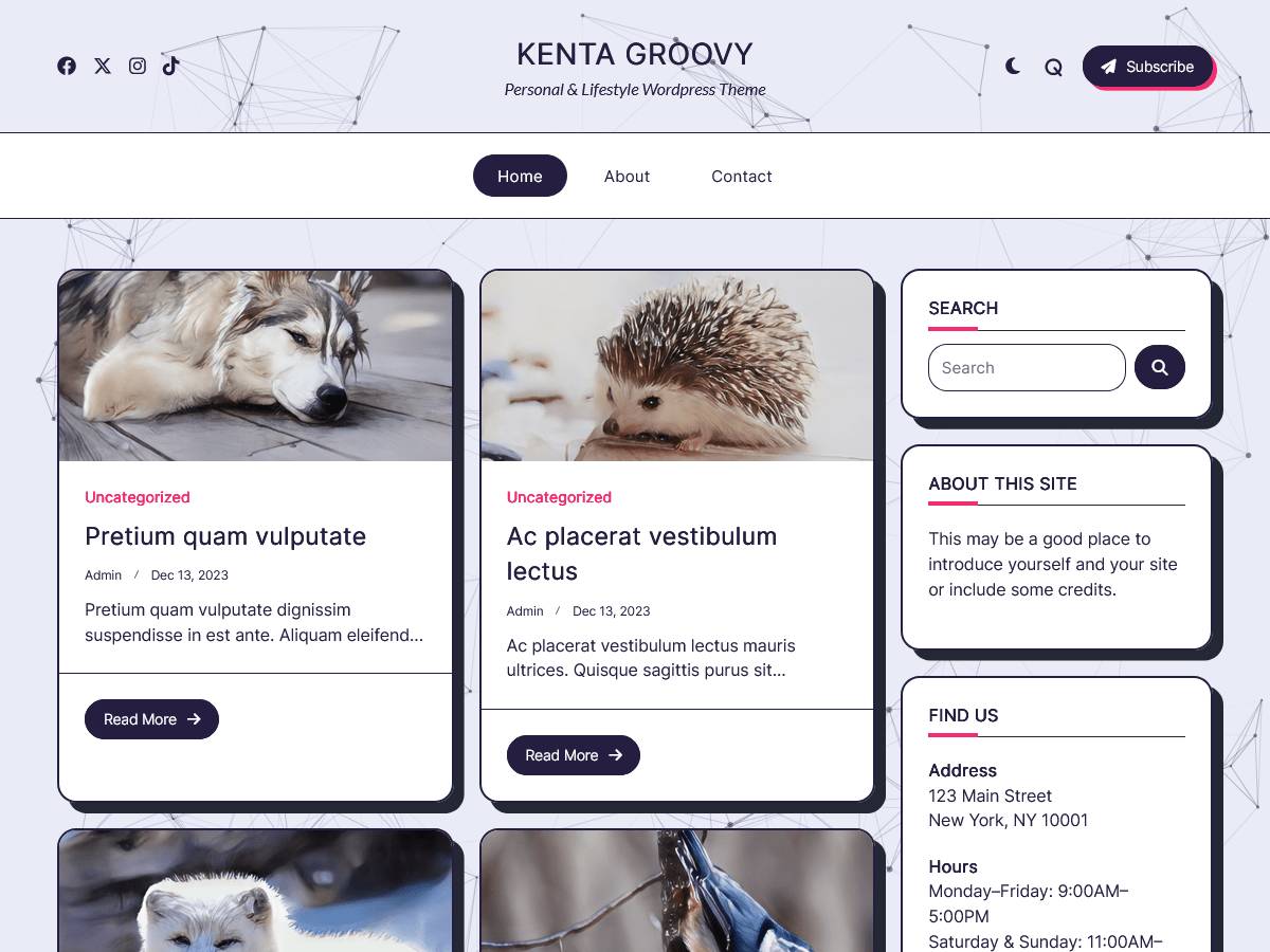 Kenta Groovy Blog WordPress Theme