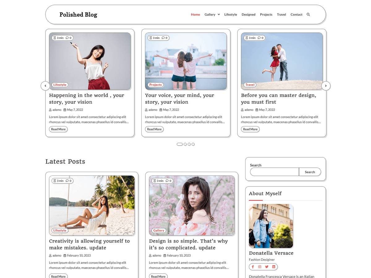 Polished Blog WordPress Theme
