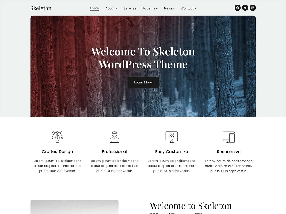Skeleton FSE WordPress Theme