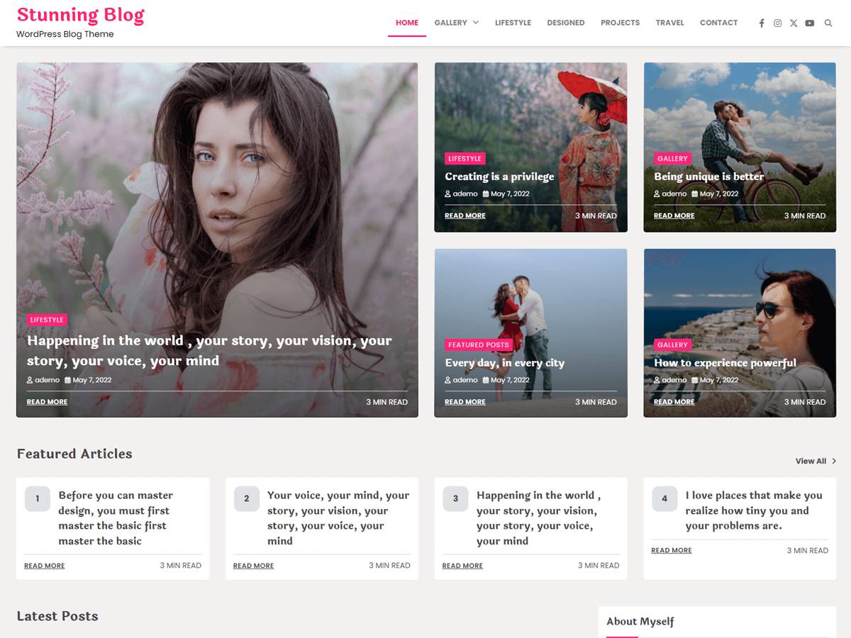 Stunning Blog WordPress Theme