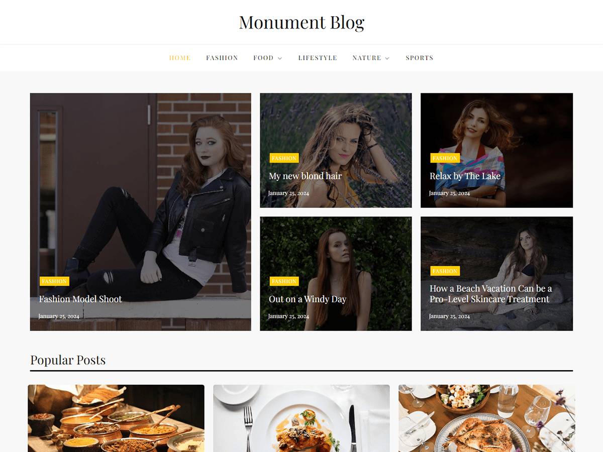 Monument Blog WordPress Theme
